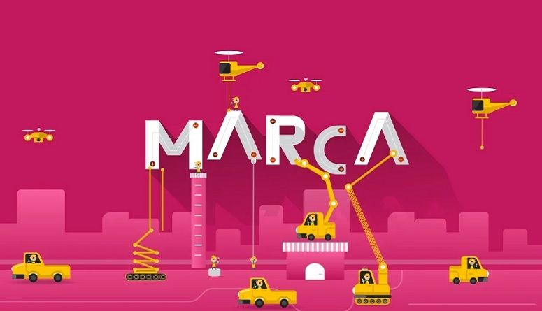 Ilustración De Una Marca Exitosa En Construcción